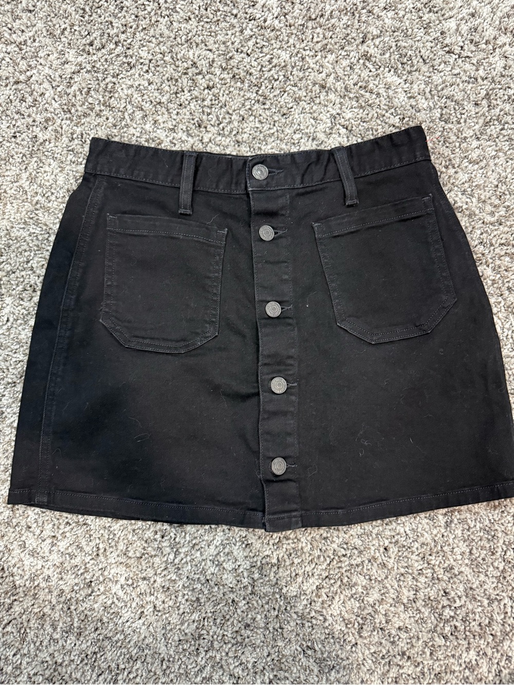 Ralph Lauren Black Button-Front Mini Skirt